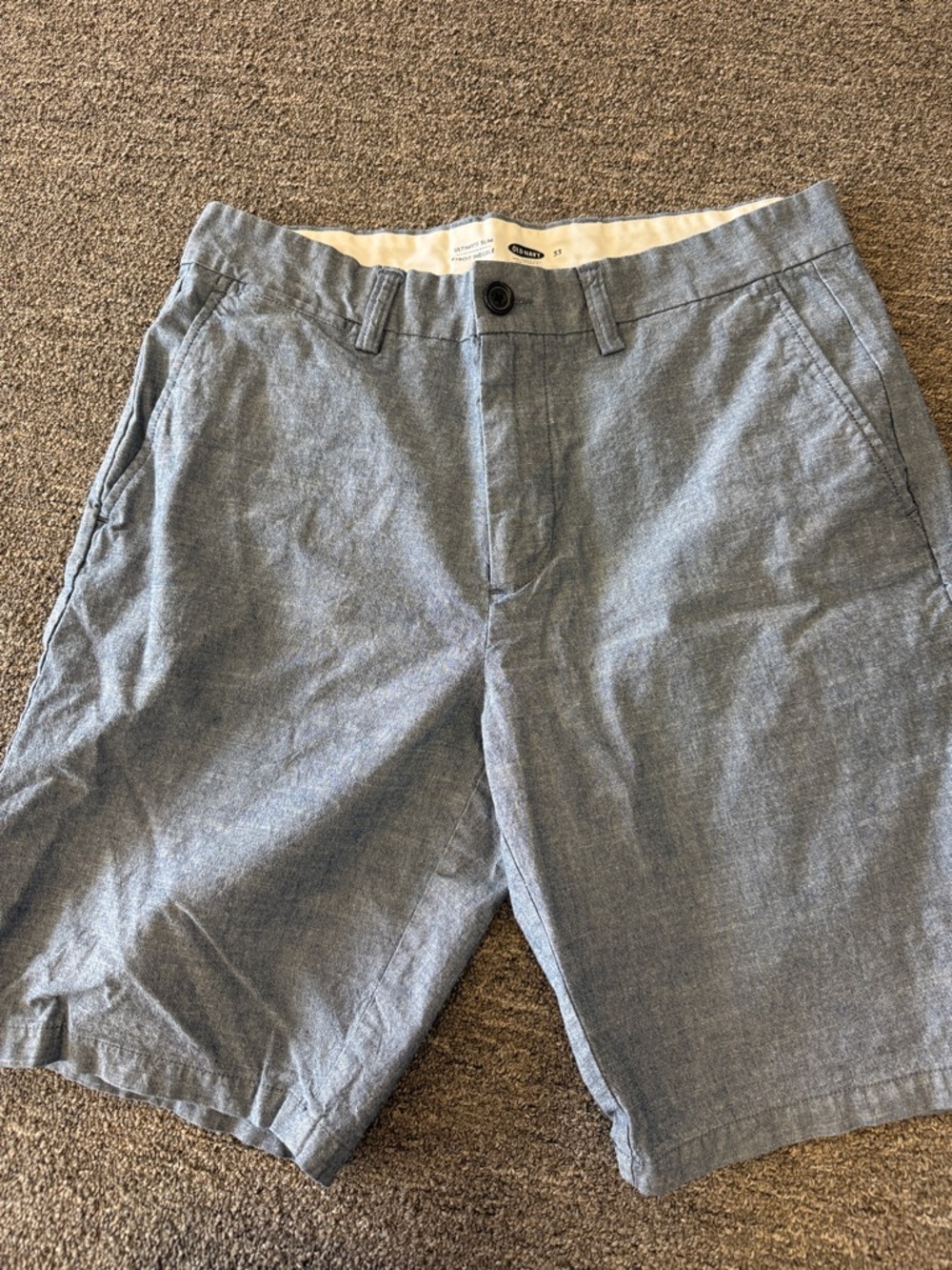 Old Navy Chambray-Light Blue Flat-Front Men's Shorts